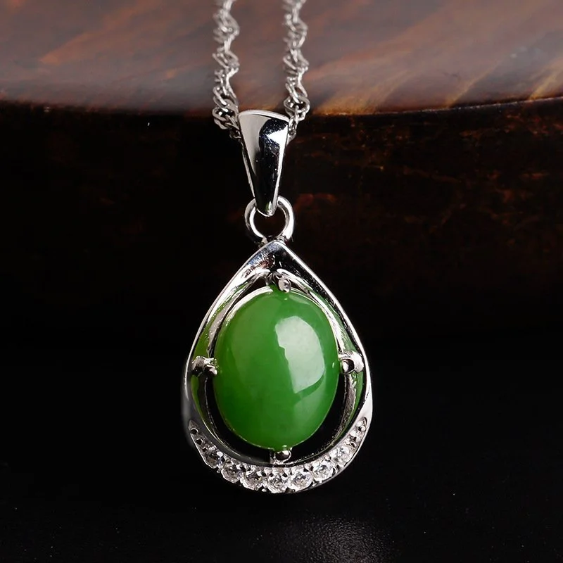 Encased Hetian Jade Pendant Necklace — Kay's Pearl